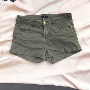 H&M Army Green Denim Shorts